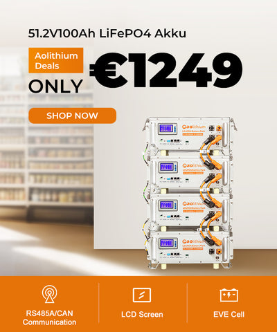 Reduzieren Sie die Stromkosten: Bauen Sie eine Energiebank mit Aolithium 51.2V 100Ah Batterien